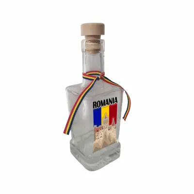 Castelul bran romania, sticla cu mesaj patrata, 250 ml, model divgs318 14